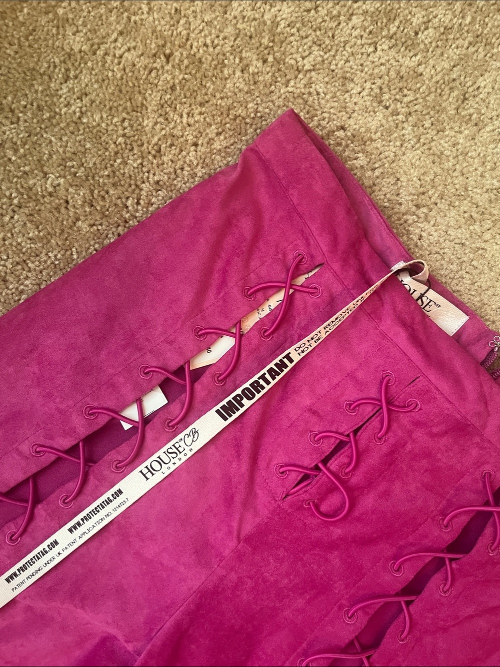NWT House of CB Sophina Faux Suede Lace Up Pants - Picture 7 of 10